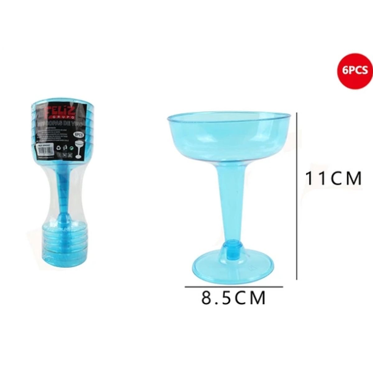 GENERICO - Copas Acrílicas De Champán Celeste 6 Pcs