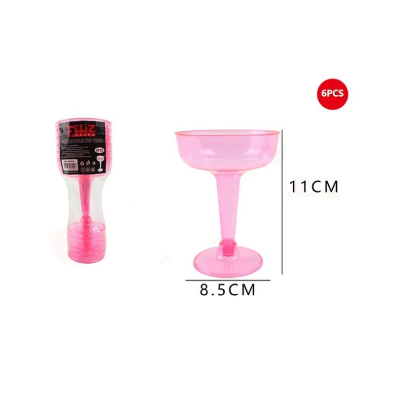 GENERICO - Copas Acrílicas De Champán Rosado 6 Pcs