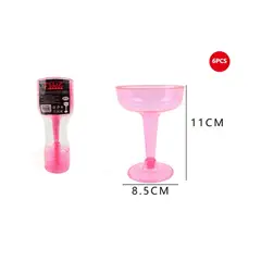 GENERICO - Copas Acrílicas De Champán Rosado 6 Pcs