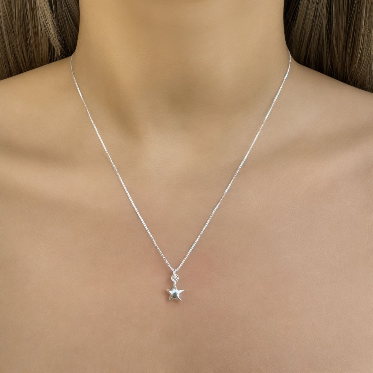 COGGIOLA - Collar Mini Estrella Inflada Plata Fina 925