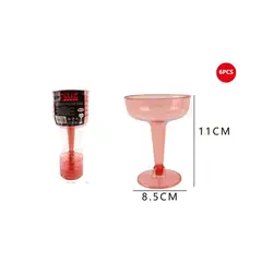 GENERICO - Copas Acrílicas De Champán Rojo 6 Pcs