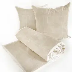 TUYO PRINT - Piecera + 2 cojines - Taupe - 70x200 cm -