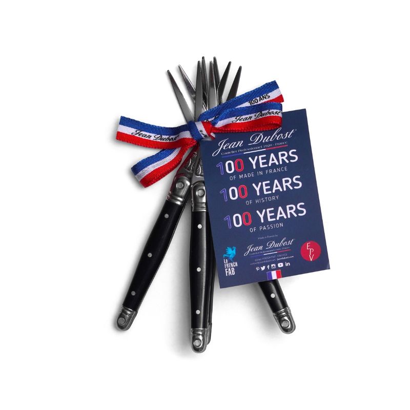 LAGUIOLE - Set 4 tenedores cinta cocktail negro