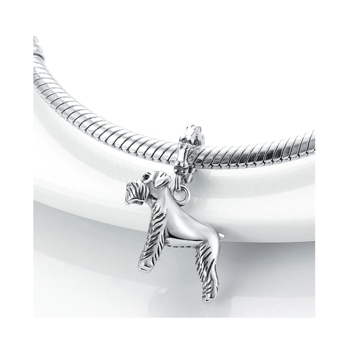 SILVER HEART - Charm Perro Schnauzer en Plata 925 SILVER HEART