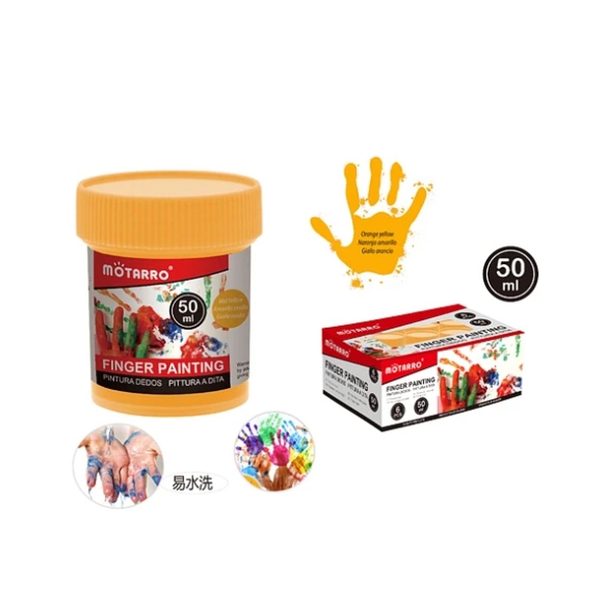GENERICO - Pintura Naranja Para Dedos 50ml