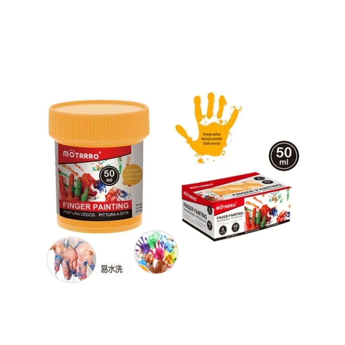 GENERICO - Pintura Naranja Para Dedos 50ml