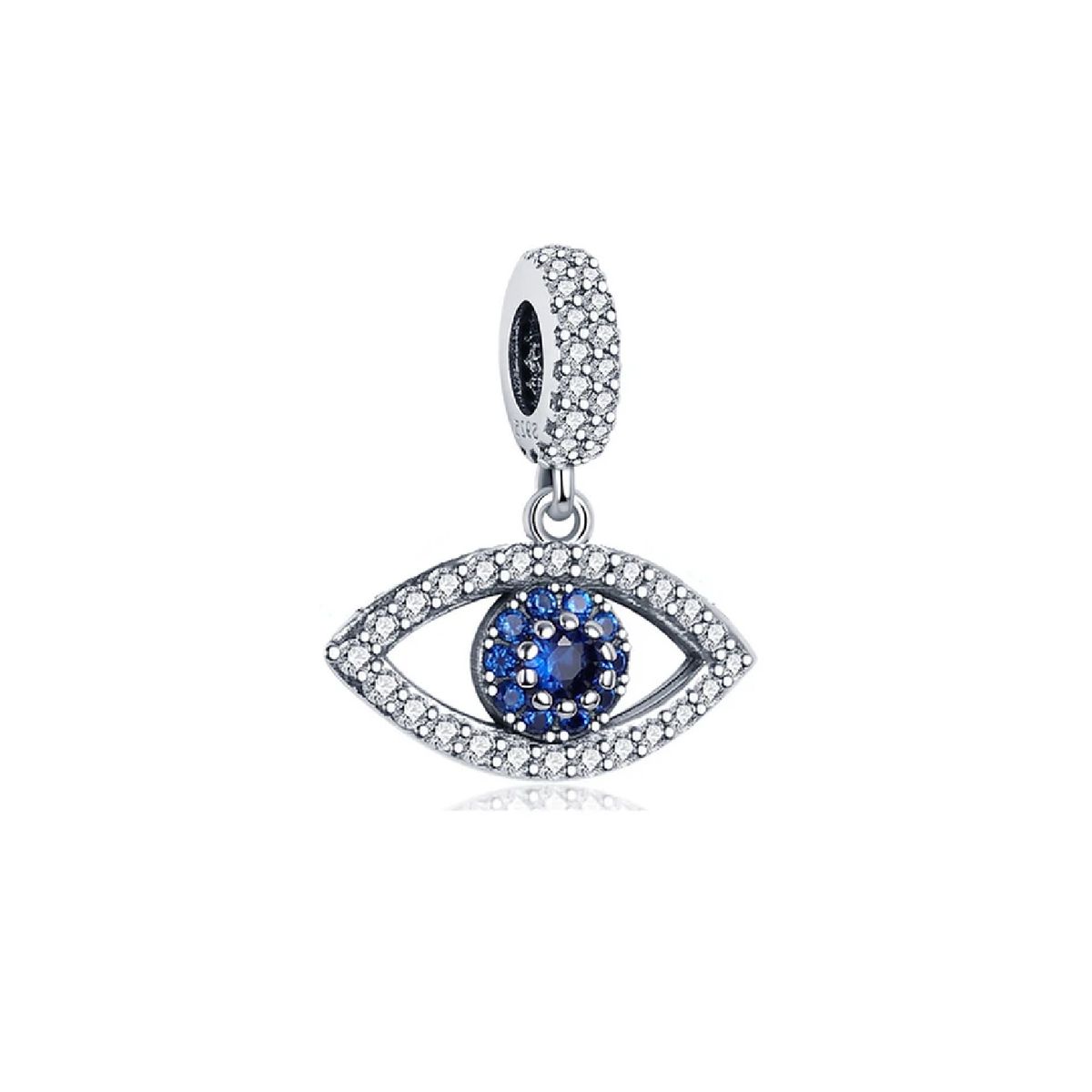 SILVER HEART - Charm Ojo Turco Espiritual y Circones en Plata 925 SILVER HEART