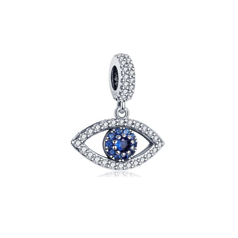 SILVER HEART - Charm Ojo Turco Espiritual y Circones en Plata 925 SILVER HEART