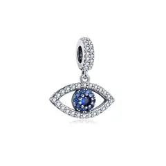 SILVER HEART - Charm Ojo Turco Espiritual y Circones en Plata 925