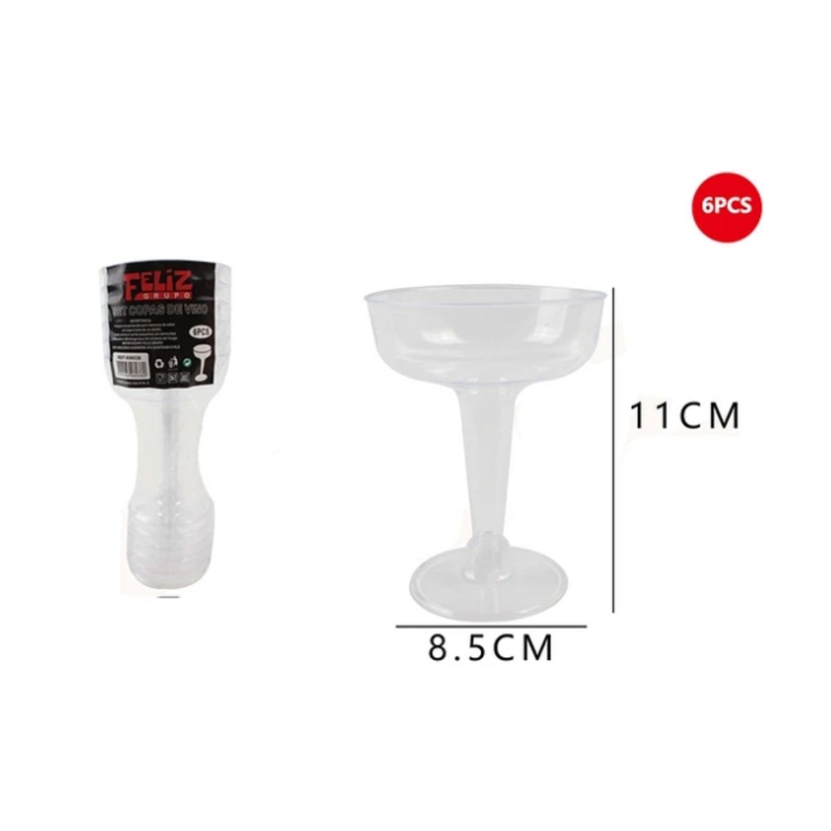 GENERICO - Copas Acrílicas De Cóctel Transparente 6 Pcs