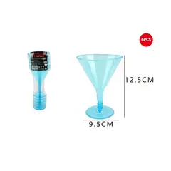 GENERICO - Copas Acrílicas De Cóctel Celeste 6 Pcs
