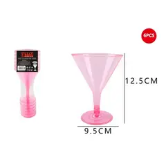GENERICO - Copas Acrílicas de Cóctel Rosado 6 Pcs