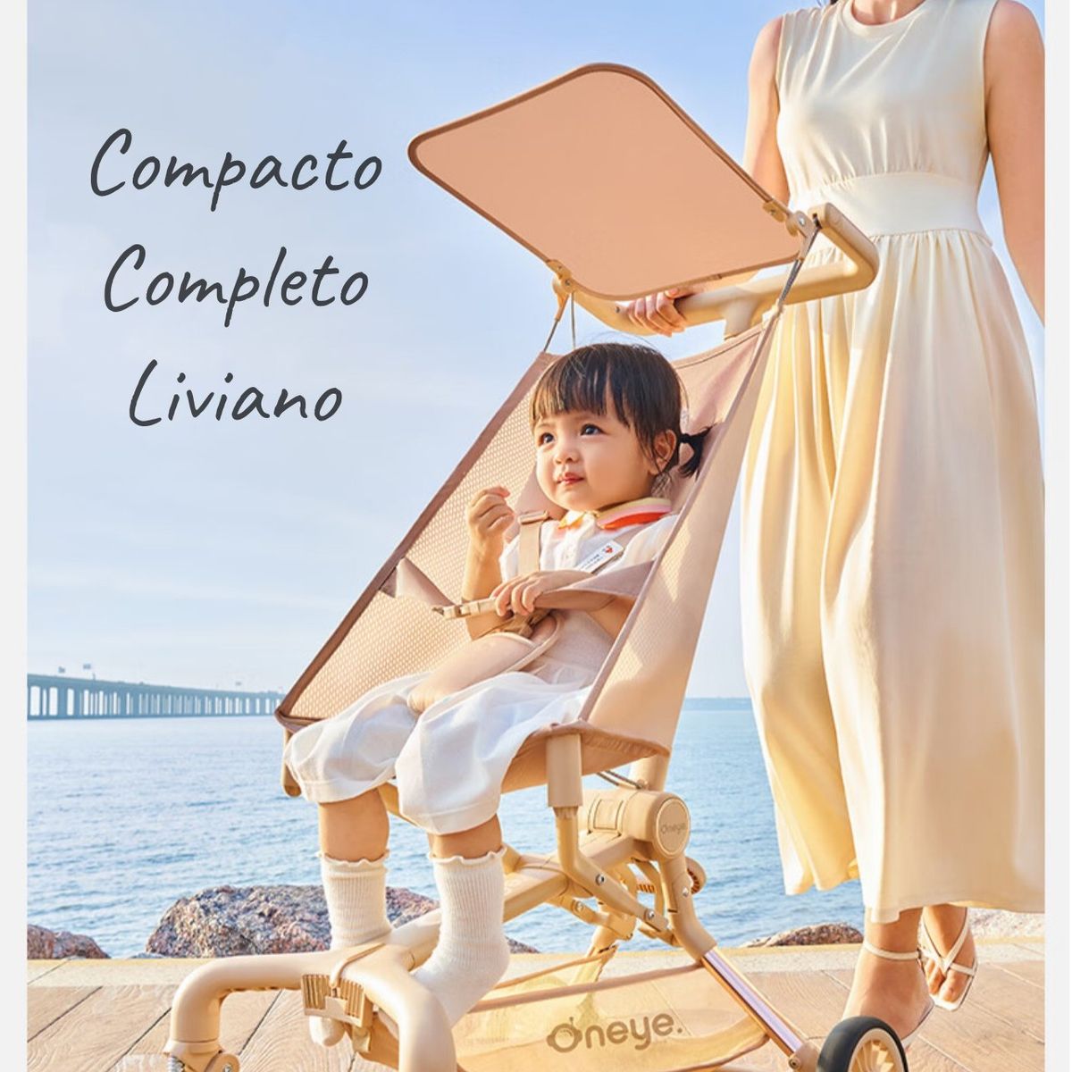 LUBABYCAS - Coche de Paseo Lujoso Últra Slim LuBabycas Dorado