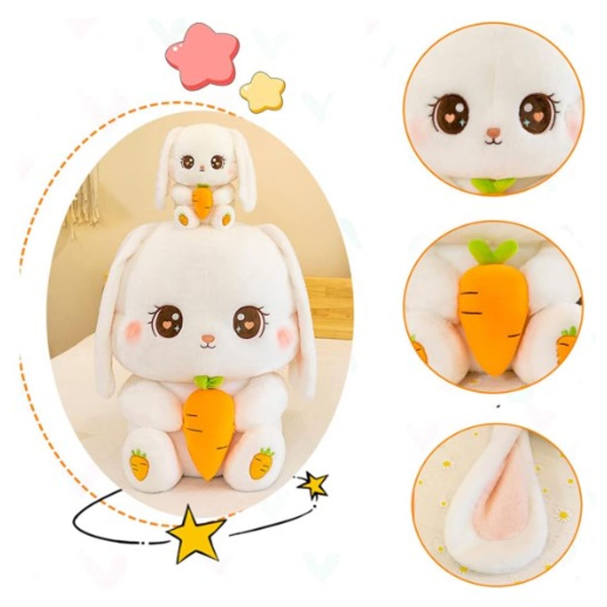 GENERICO - Peluche De Conejo De Pascua Con Zanahoria 35 cm