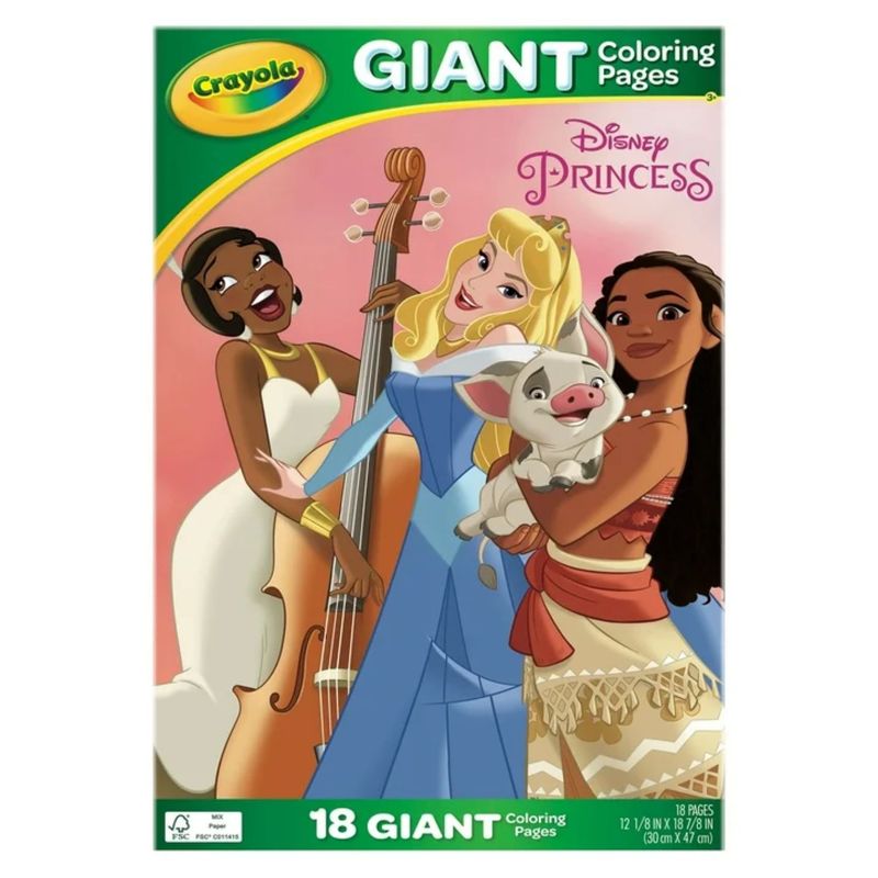 CRAYOLA - SET GIGANTE PARA COLOREAR PRISCESAS 18 PG + 24 CRAYONES