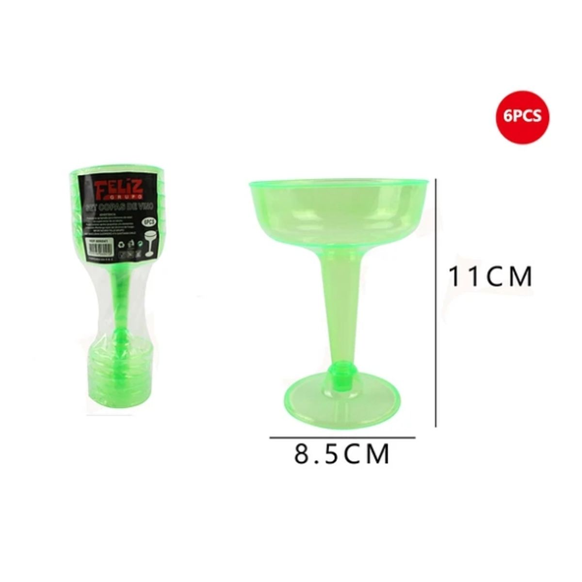 GENERICO - Copas Acrílicas De Champán Verde 6 Pcs