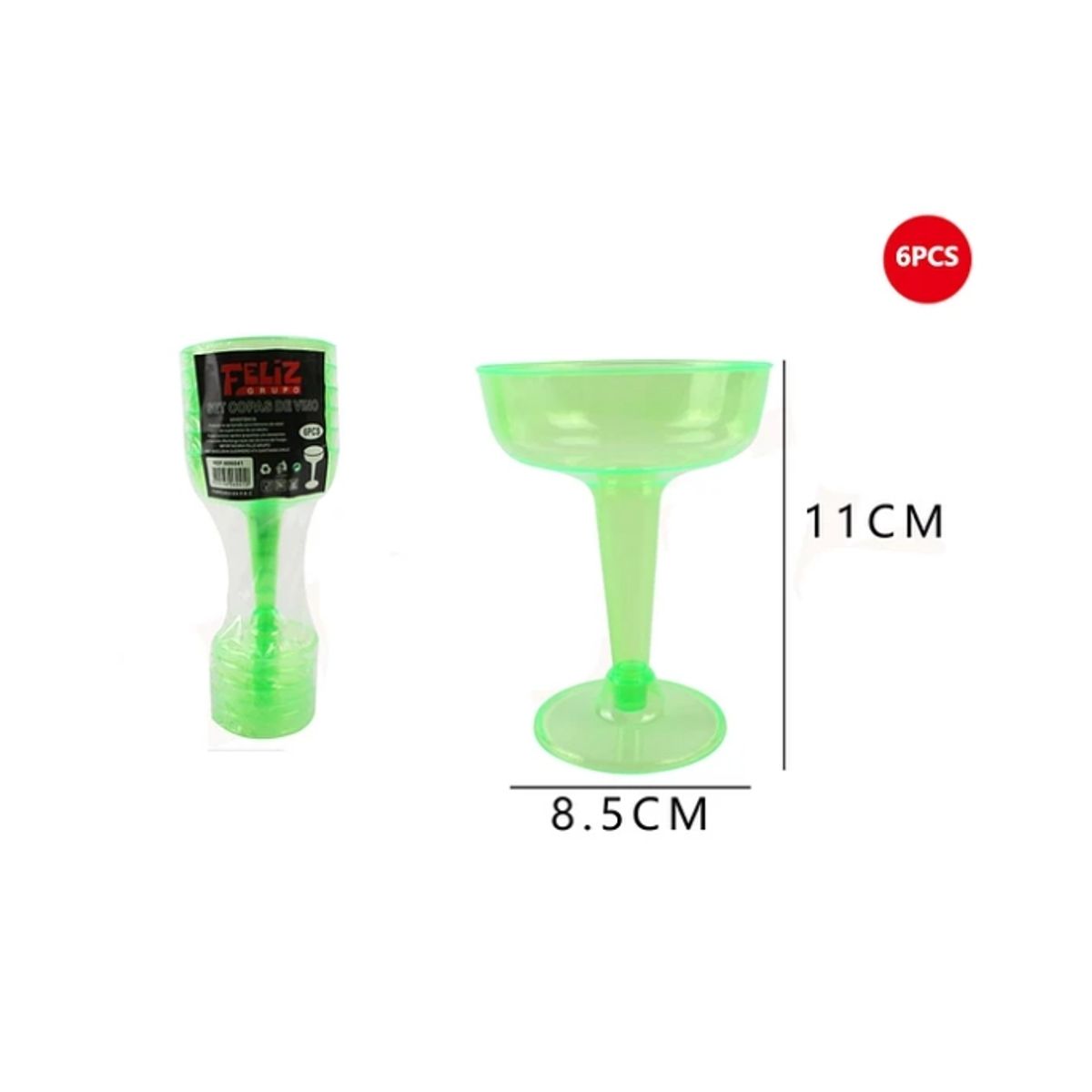 GENERICO - Copas Acrílicas De Champán Verde 6 Pcs