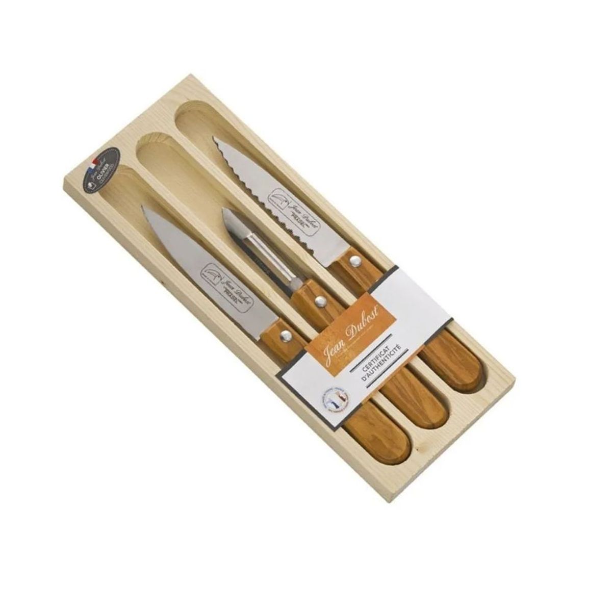 LAGUIOLE - Set 3 cuchillos para verduras mandera olivo