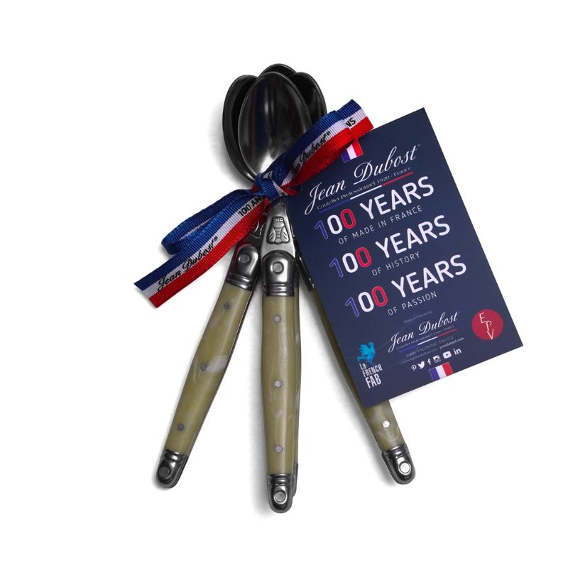 LAGUIOLE - Set 4 cucharas moka cinta marmol