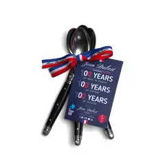 LAGUIOLE - Set 4 cucharas moka cinta negro