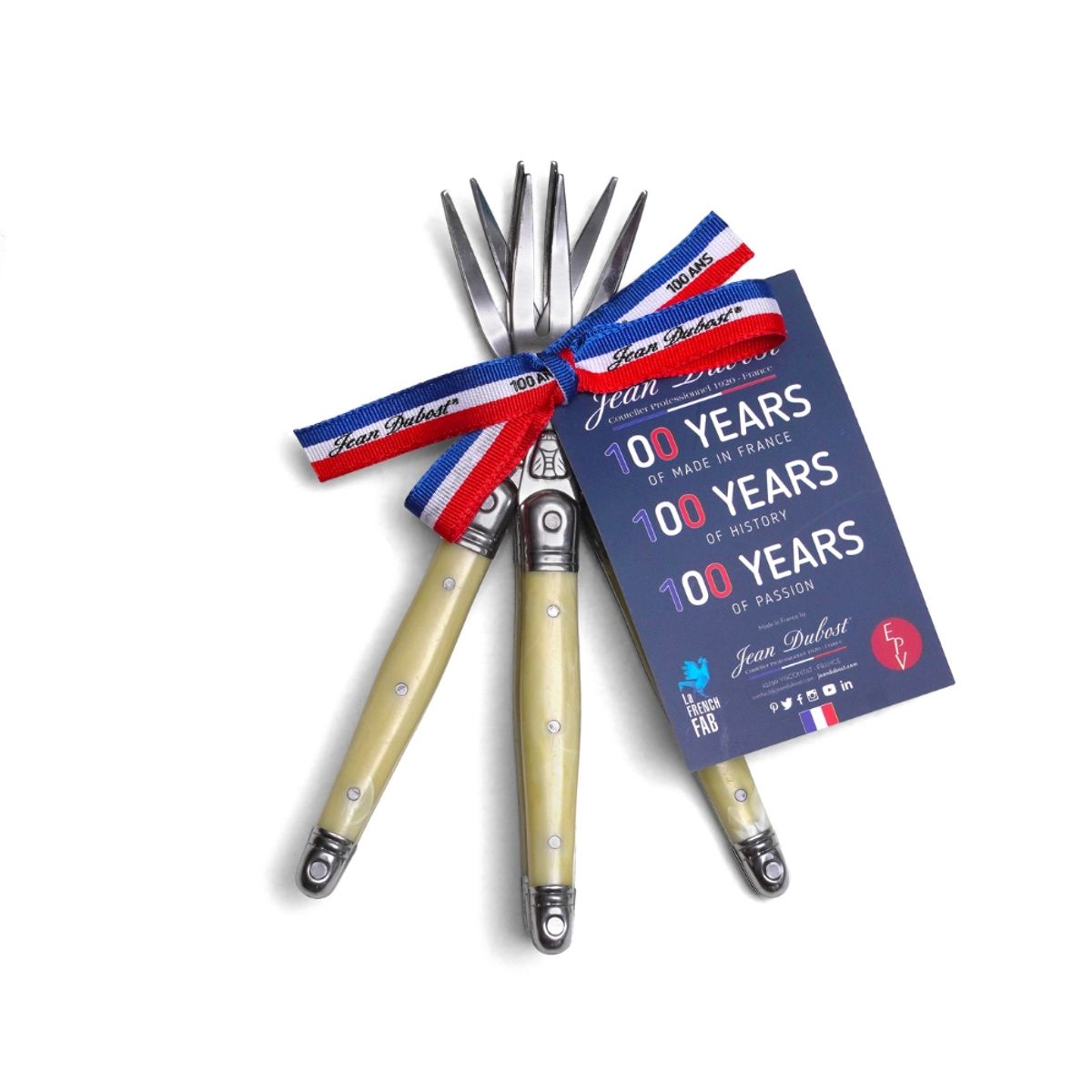 LAGUIOLE - Set 4 tenedores cinta cocktail marmol