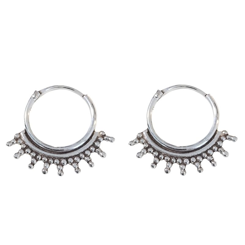ANDREA COGGIOLA JOYAS - Aros Argolla Étnica Puntitos Plata Fina 925