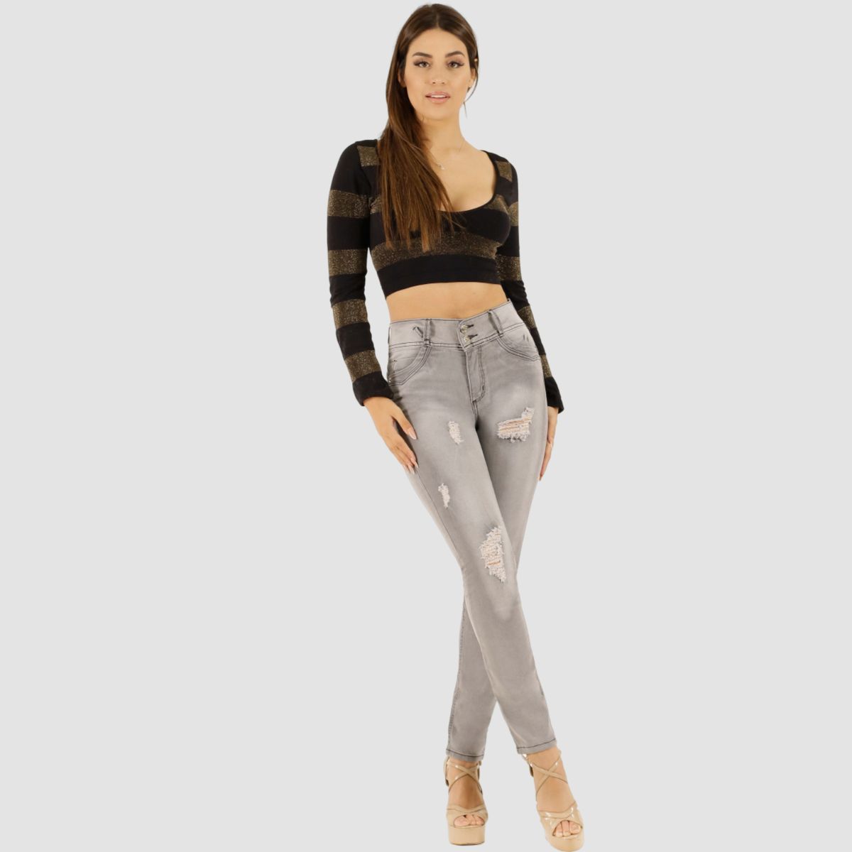 ONE WORLD - Jeans One World Skinny Rasgado con Push up