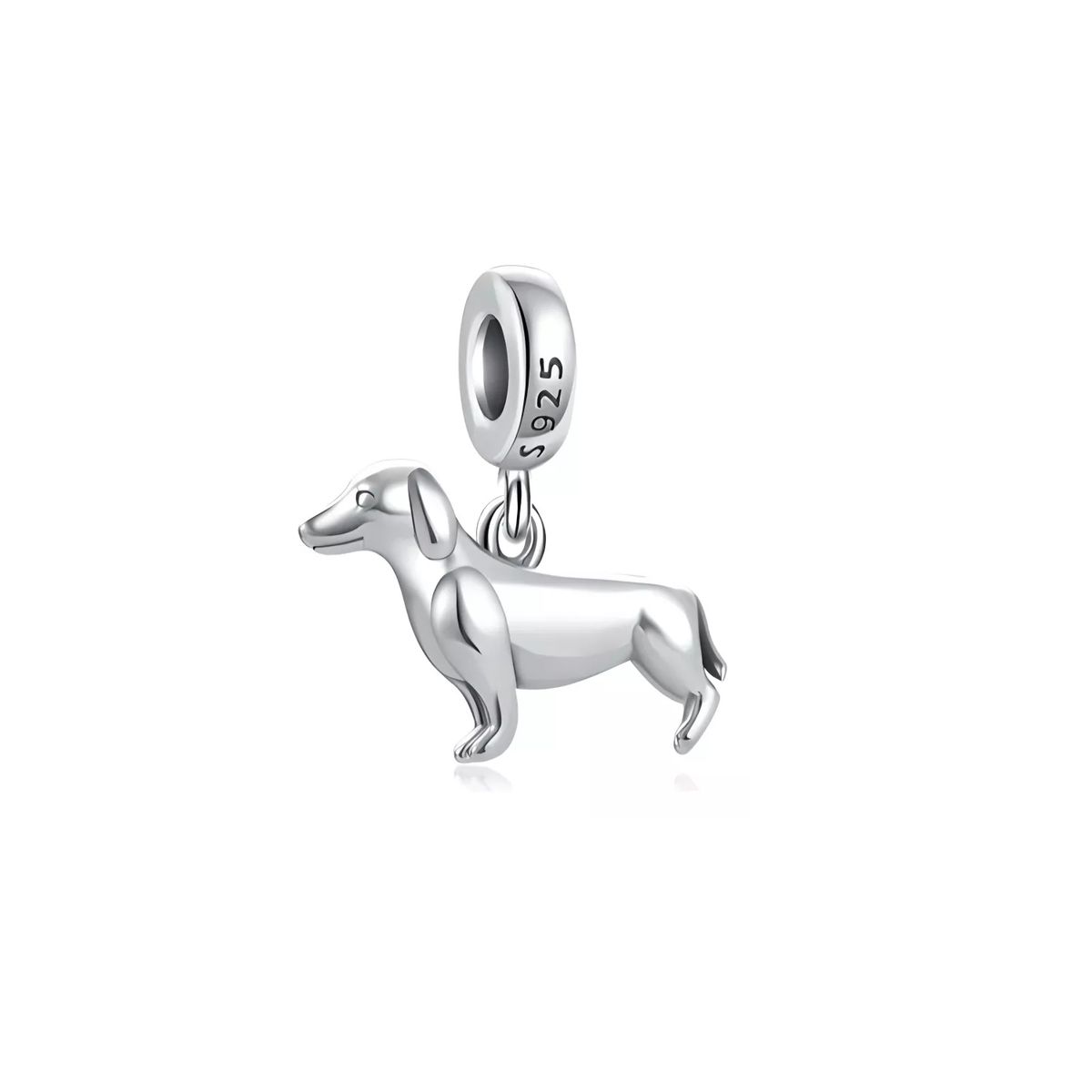 SILVER HEART - Charm Perro Salchicha Dachshund En Plata 925 SILVER HEART