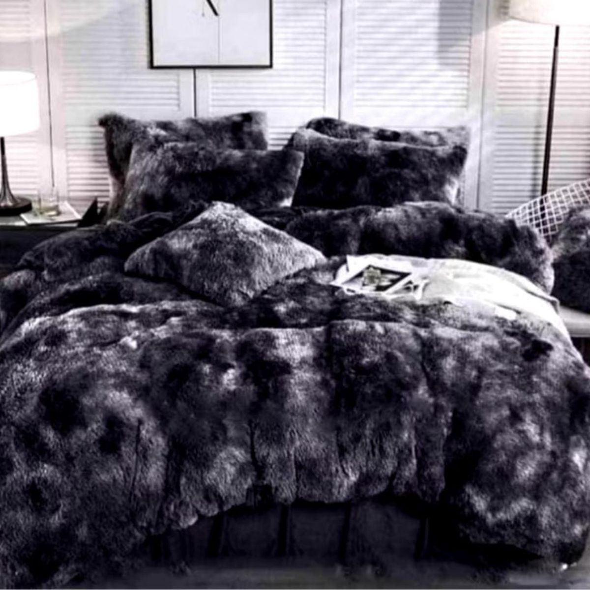 GENERICO - Cobertor Con Chiporro y Peludo Jaspeado 2 Plaza MARIA