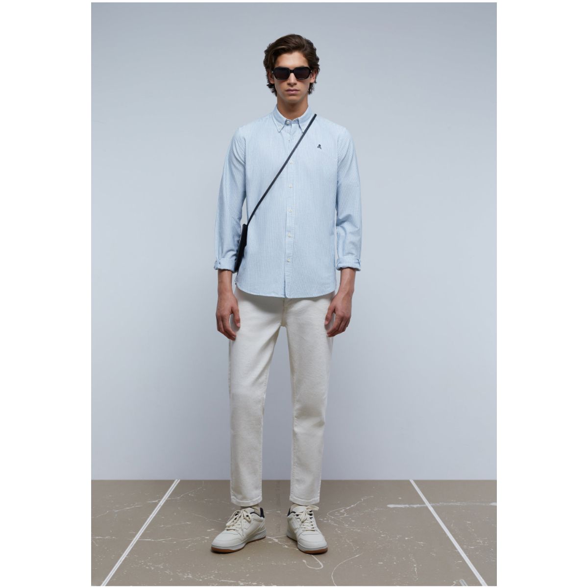 SCALPERS - Camisa Oxford Calavera Contraste Duck Stripes