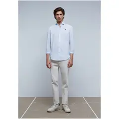 SCALPERS - Camisa Vestir Calavera Contraste Light Blue