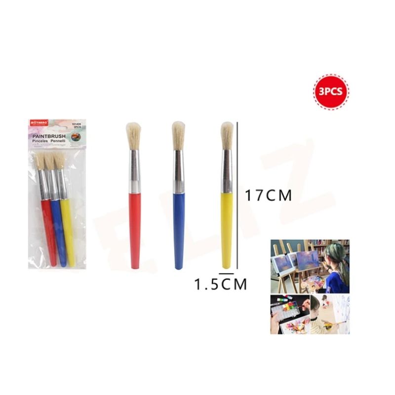 GENERICO - Set Pinceles 1.5x17 Cm 3 Pcs Para Pintura