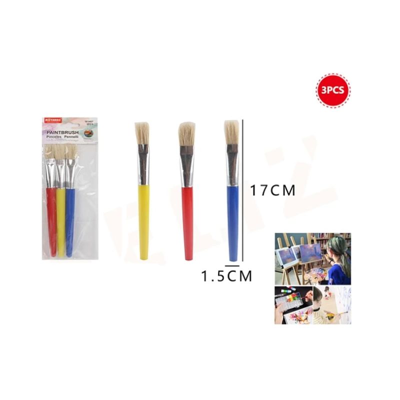 GENERICO - Set 3 Pinceles 17 Cm Para Pintar