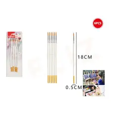 GENERICO - Set Pinceles Alargados 18 Cm 6 Pcs