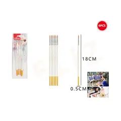 GENERICO - Set Pinceles 18 Cm 6 Pcs