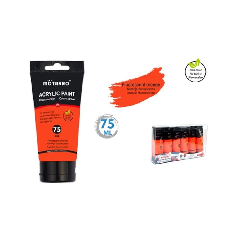 GENERICO - Pintura Acrylic Fluorescente Naranjo 75 ML