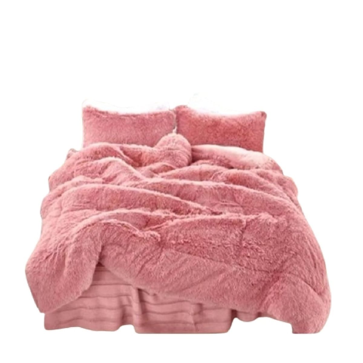 GENERICO - COBERTOR Rosa Con Chiporro y  Plush Peludo 2 Plaza maria