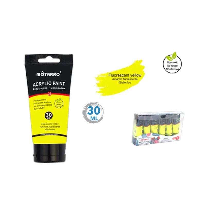 GENERICO - Pintura Acrílica Amarillo Fluorescente 30 ML