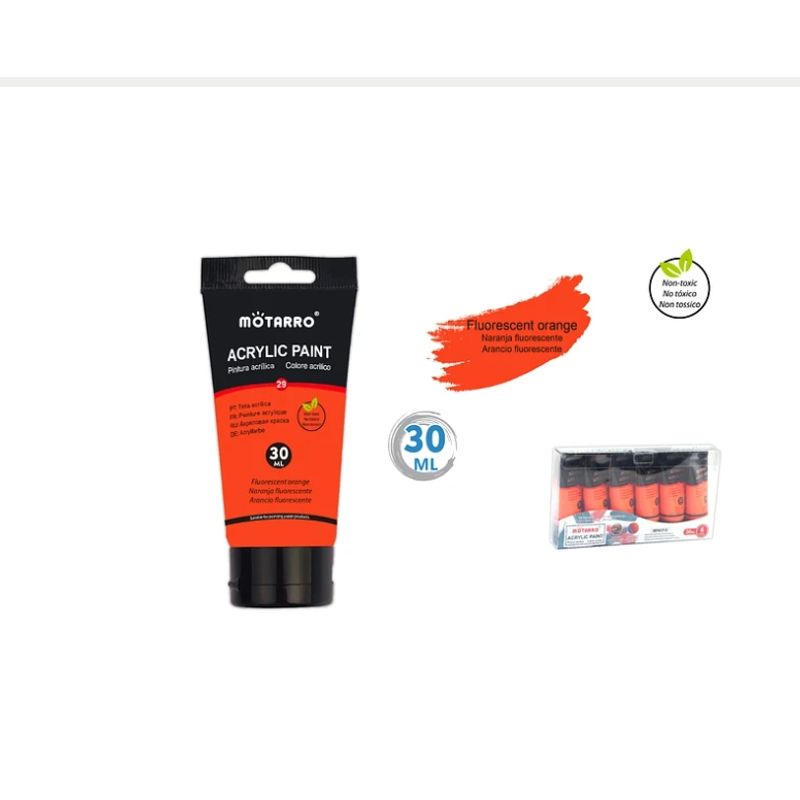 GENERICO - Pintura Acrílica Naranja Fluorescente 30 ML
