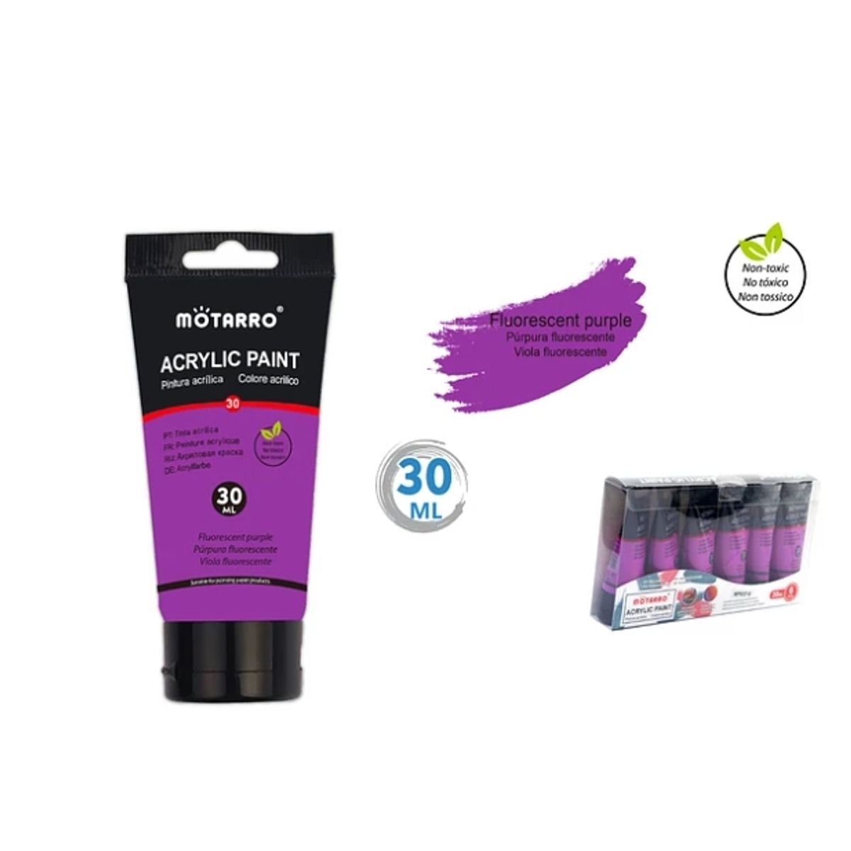 GENERICO - Pintura Acrílica Morado Fluorescente 30 ML
