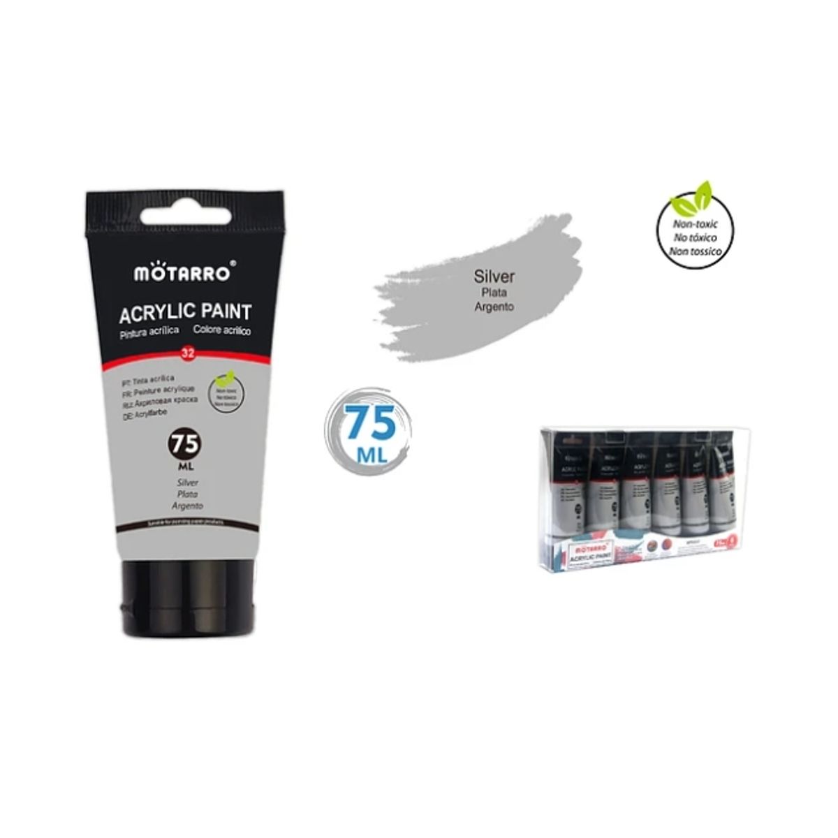 GENERICO - Pintura Acrylic Plateada 75 ML