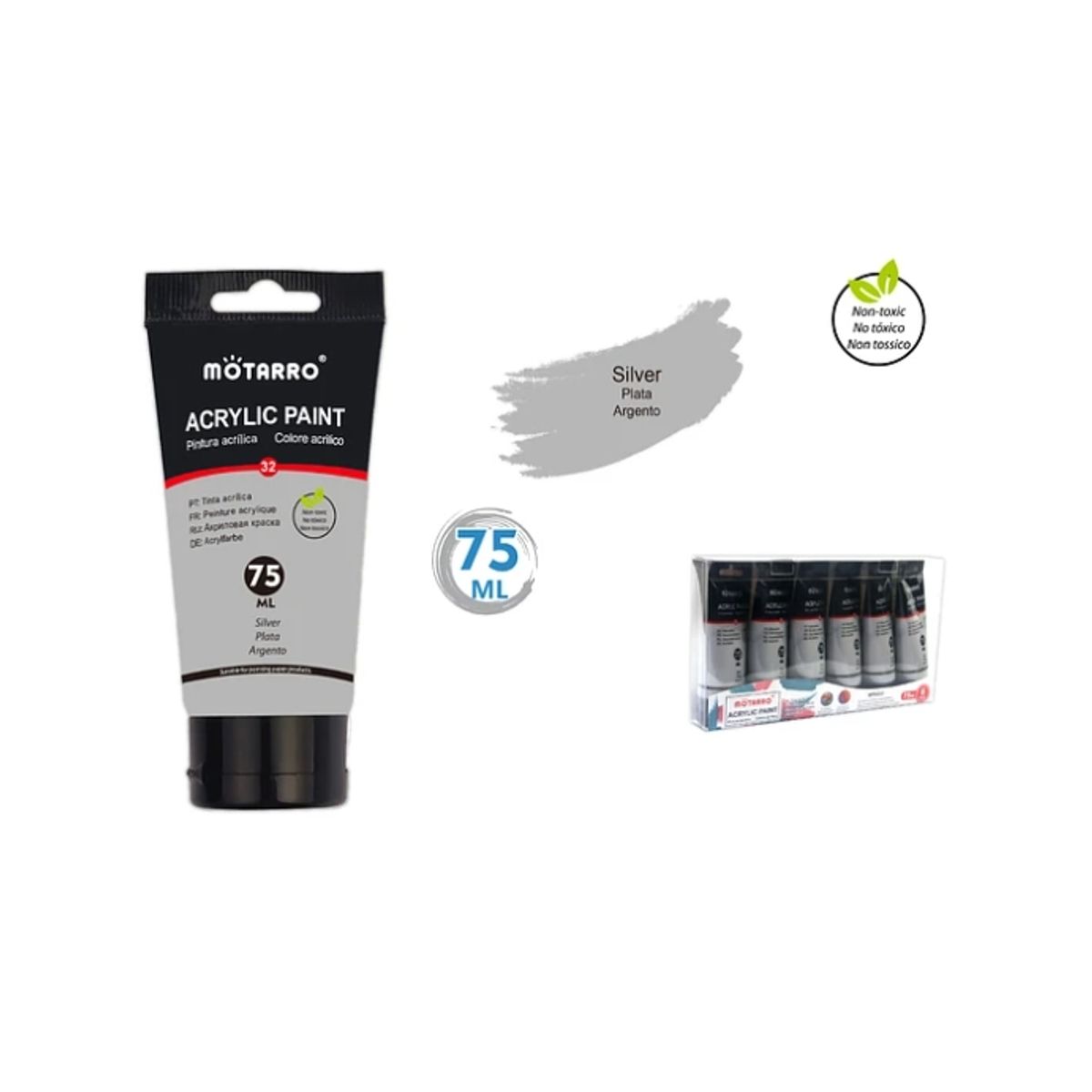 GENERICO - Pintura Acrylic Plateada 75 ML
