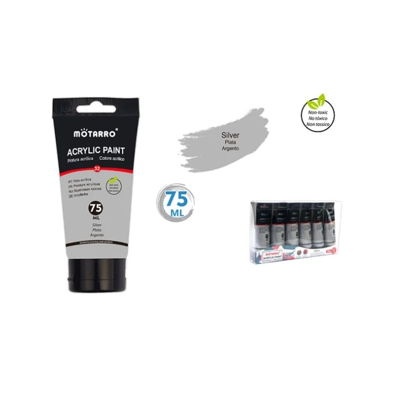 GENERICO - Pintura Acrylic Plateada 75 ML