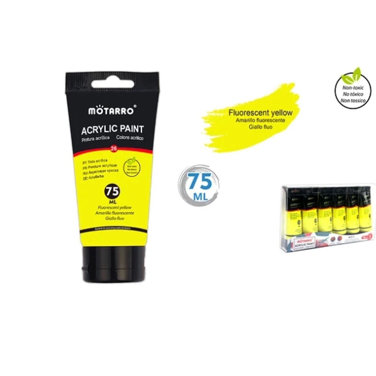 GENERICO - Pintura Acrylic Fluorescente Amarillo 75 ML
