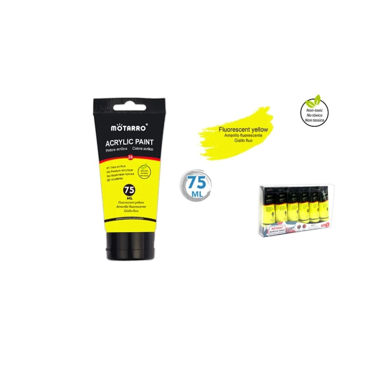 GENERICO - Pintura Acrylic Fluorescente Amarillo 75 ML