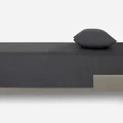 ROSEN - Sábana 180 Hilos Lisa Charcoal 1,5 Plazas
