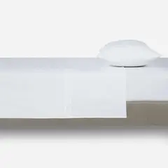 ROSEN - Sábana 180 Hilos Lisa Blanco 1,5 Plazas