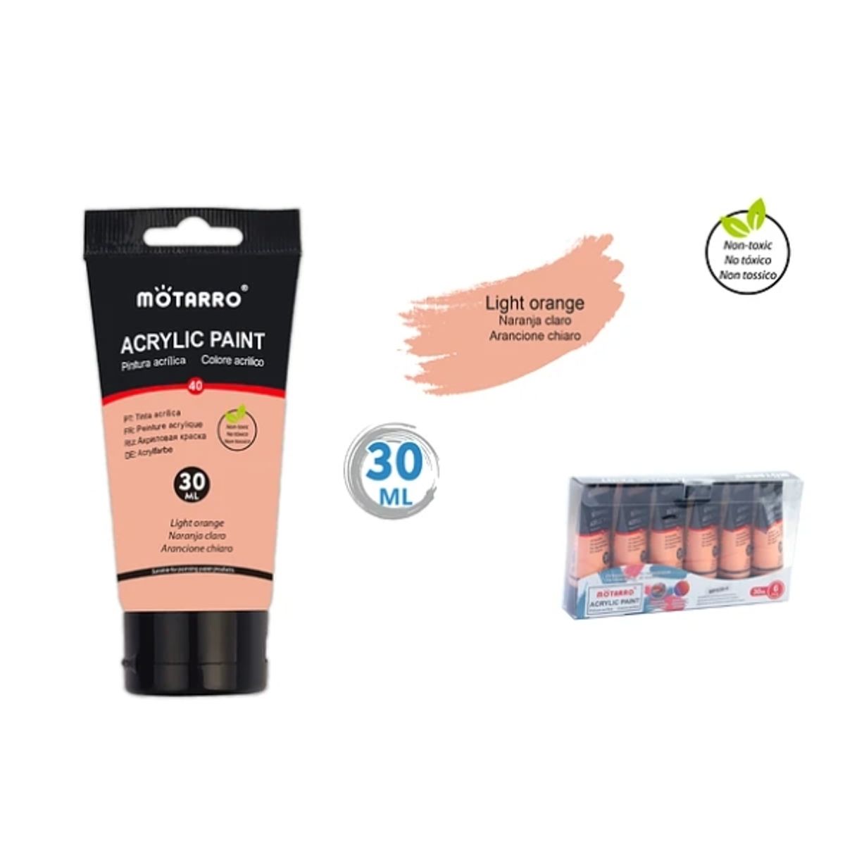 GENERICO - Pintura Acrílica Naranja Pastel 30 ML