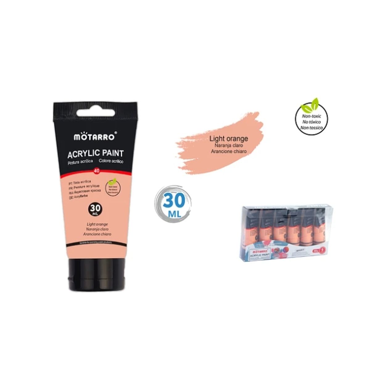 GENERICO - Pintura Acrílica Naranja Pastel 30 ML