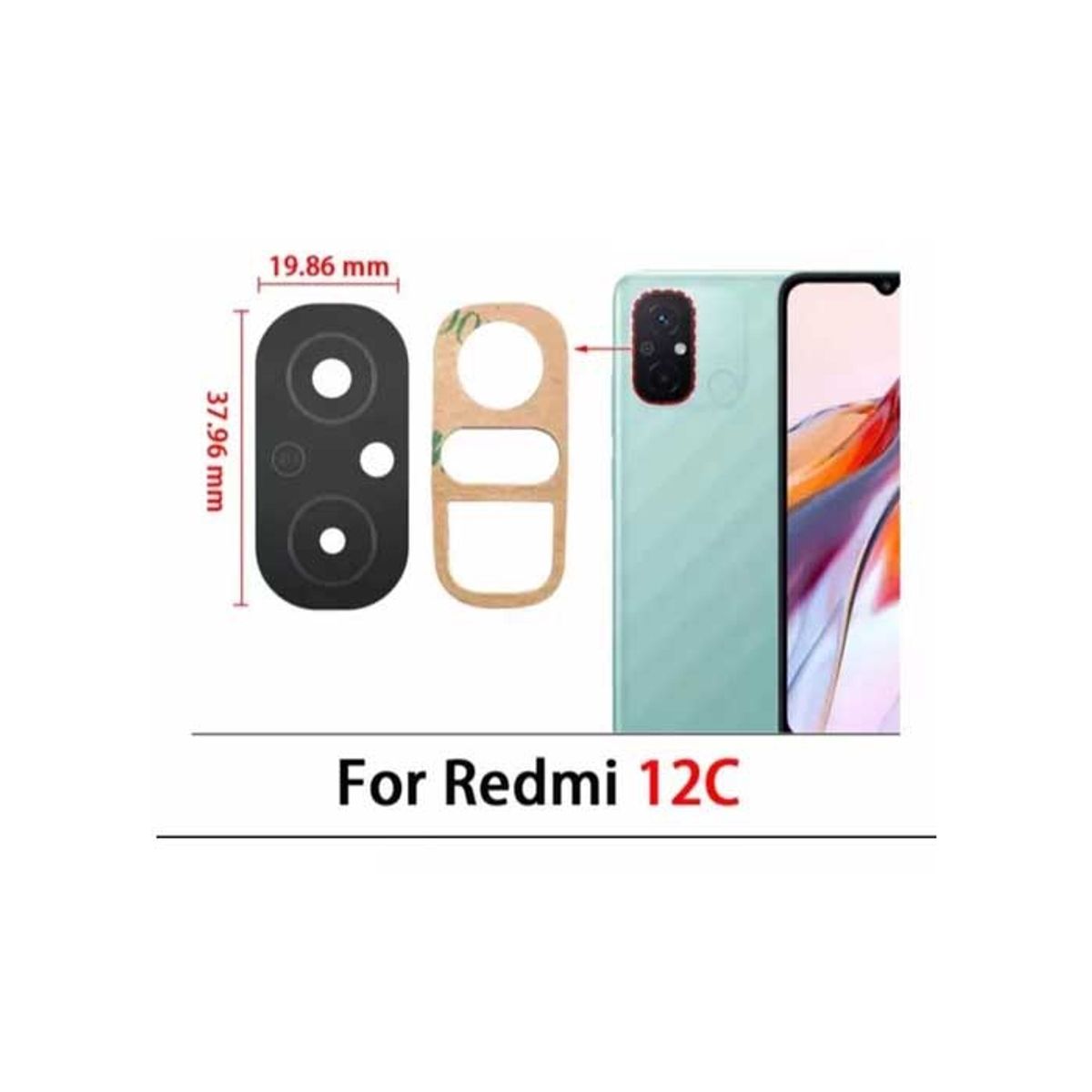 EON - Vidrio De Cámara Trasera Para Xiaomi Redmi 12 C